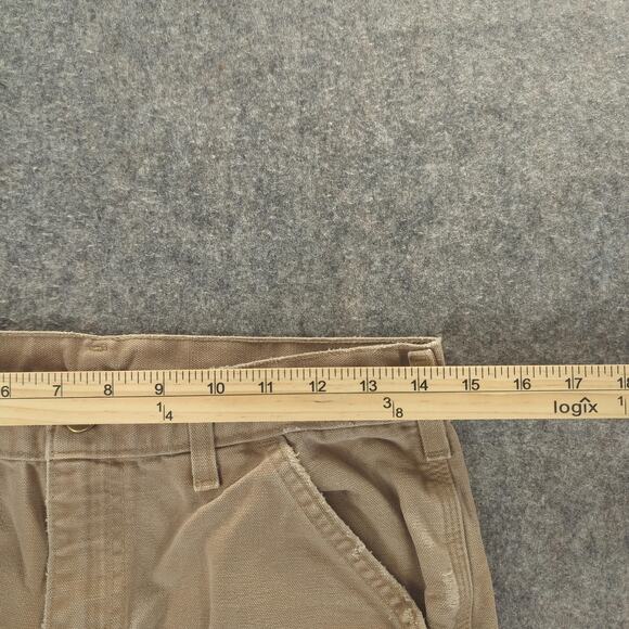 Carhartt Pants Mens 30x32 Tan B11 Duck Dungaree Carpenter Distressed Workwear - Picture 7 of 15